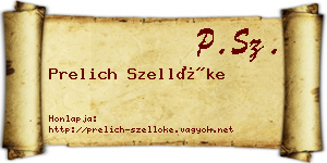 Prelich Szellőke névjegykártya